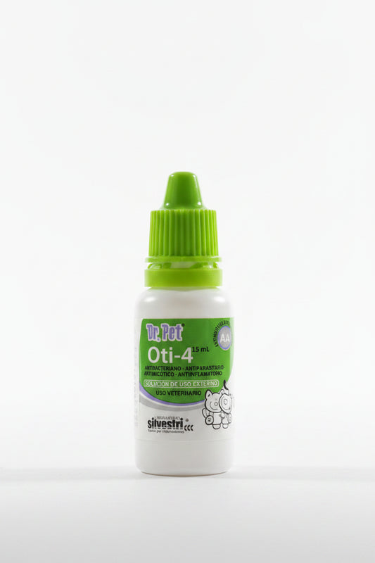 Oti-4 /15 ml, Antimicotico Antibacteriano, Dr Pets, Gotas Oticas $