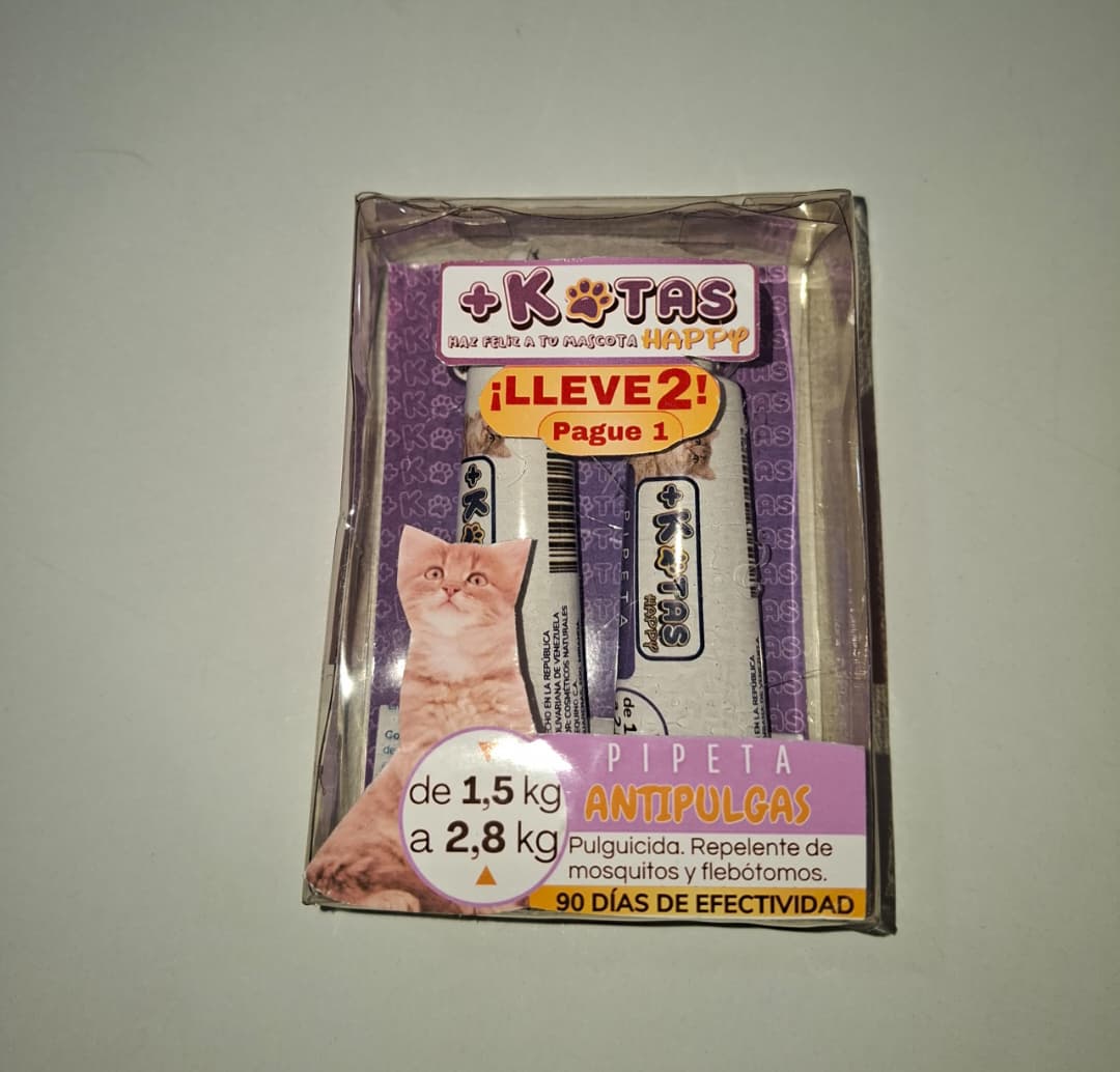 Pipeta Antipulgas y Garrapatas +Kotas para Gatos de 1.5 kg a 2.8 kg