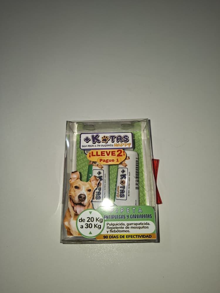 Pipeta Antipulgas y Garrapatas +Kotas de 20 kg a 30 kg. 90 Días de Efectividad