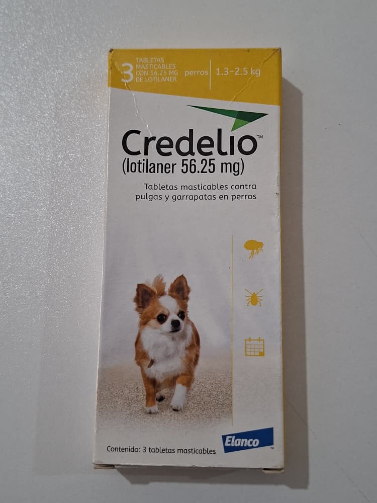 Desparasitante Credelio Perros 1.3-2.5 kg Cont 3 Tabletas Masticables