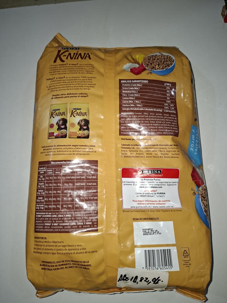 K-NINA 2 kg, CACHORRO, CARNE CEREALES Y ARROZ, PURINA