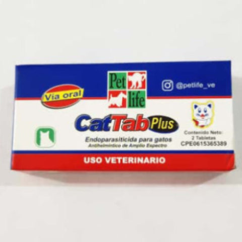 Despasitante Cat Tab Plus Gatos Vía Oral 2 Tab