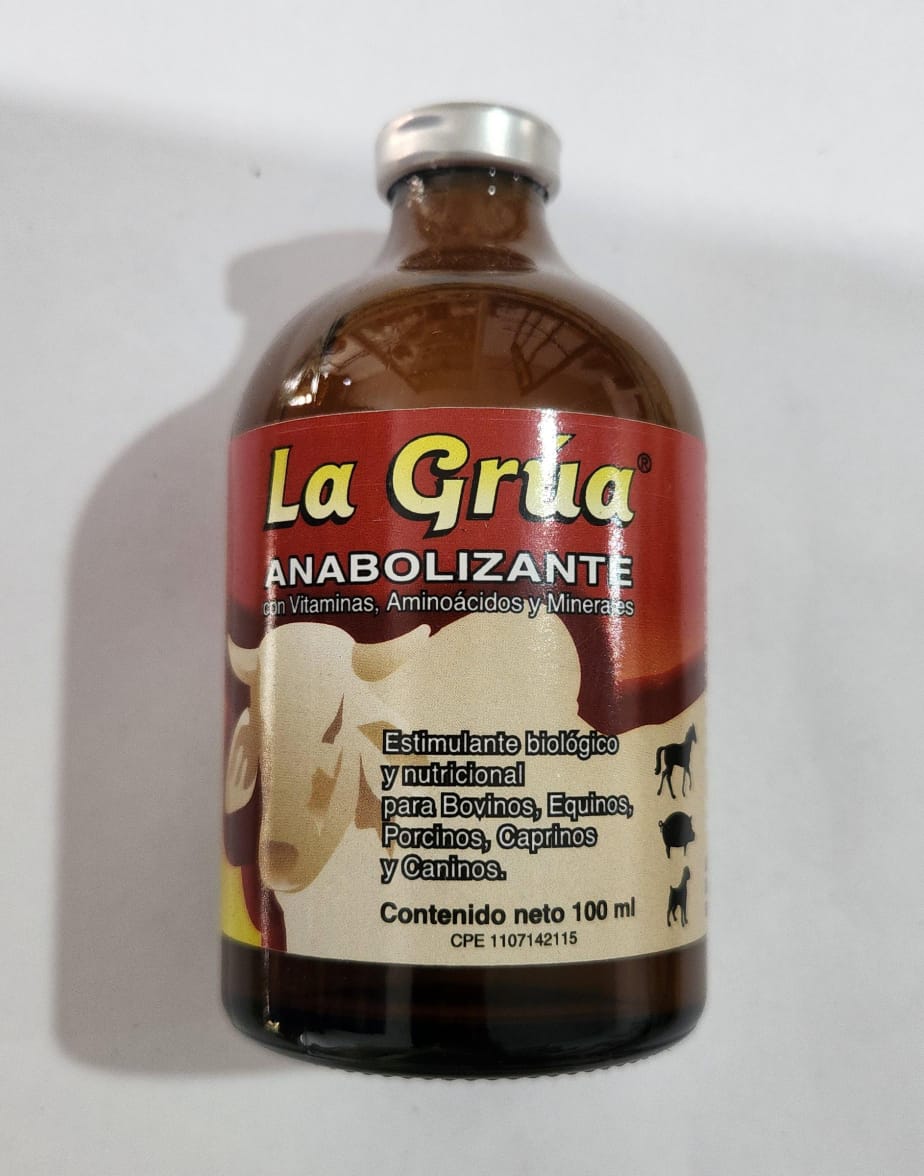 La Grúa Anabolizante Antiparasitario Inyectable  Cont 100 ml