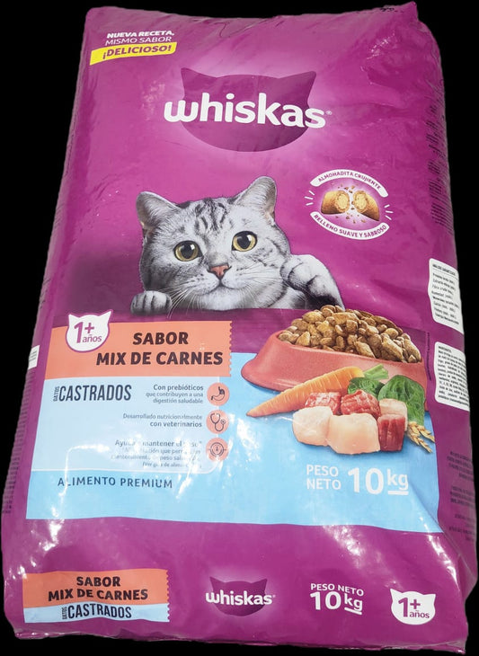 Whiskas 10 kg Gatos Castrados MIX CARNES