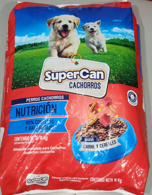 Super Can CACHORRO 18 kg/GR Sabor a Carne y Cereales