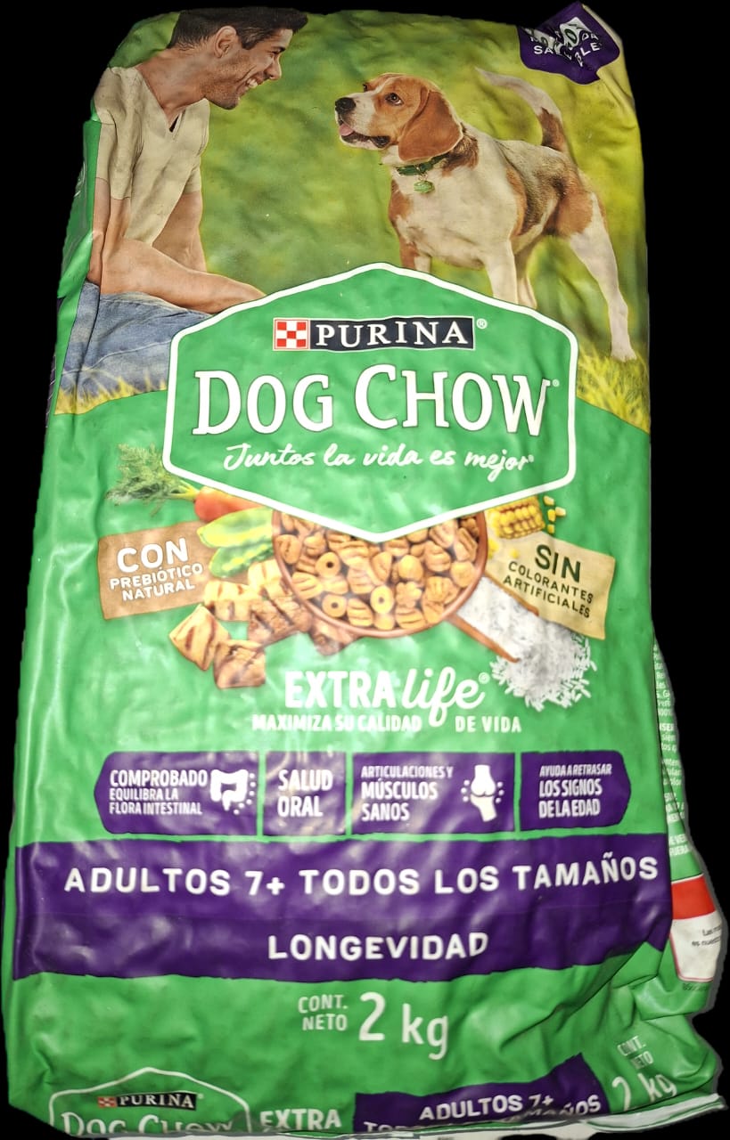 Purina Dow Chow Adulto+7 Todos los Tamaños Cont 2 kg