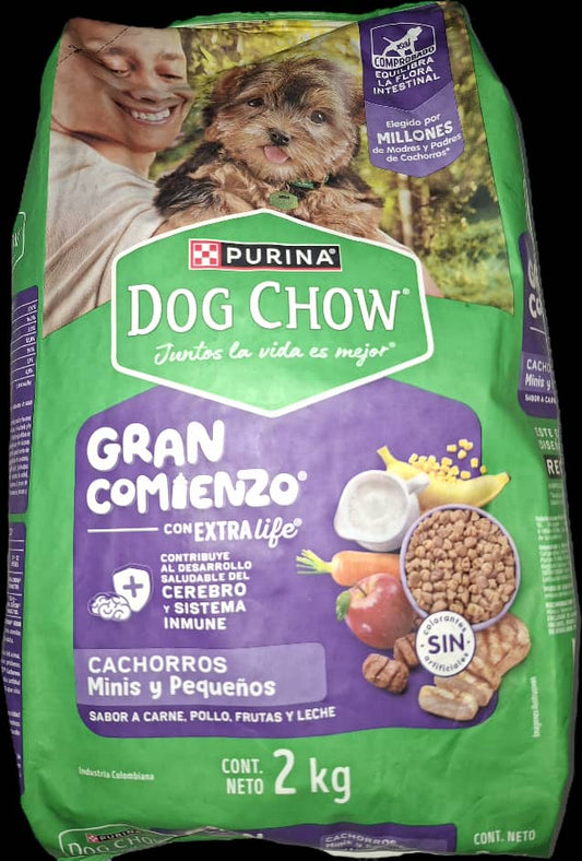 DOG CHOW 2 kg, Gran Comienzo Cachorros MINIS Y PEQUEÑOS, PURINA