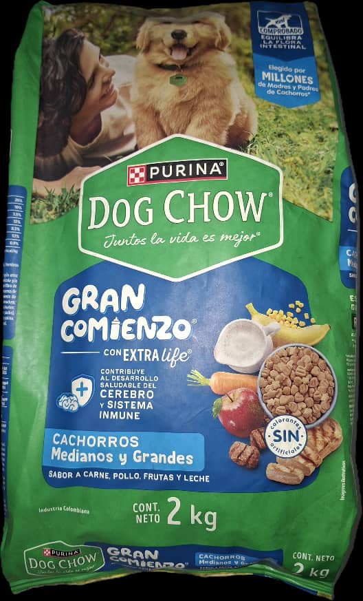 DOG CHOW 2 kg,  Gran Comienzo Cachorro Medianos y Grandes, PURINA