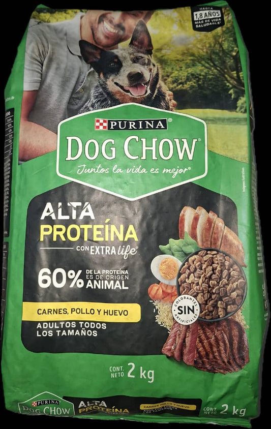 Purina Dow Chow Alta Proteina Perros Adulta Cont 2 kg