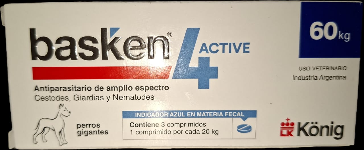 Basken Konig Antiparasitario Perros Gigantes 60 kg Cont 3 Tab