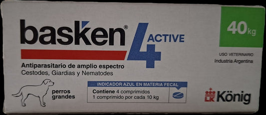 Basken Konig Antiparasitario Perros Grandes 40 kg Cont 4 Tab