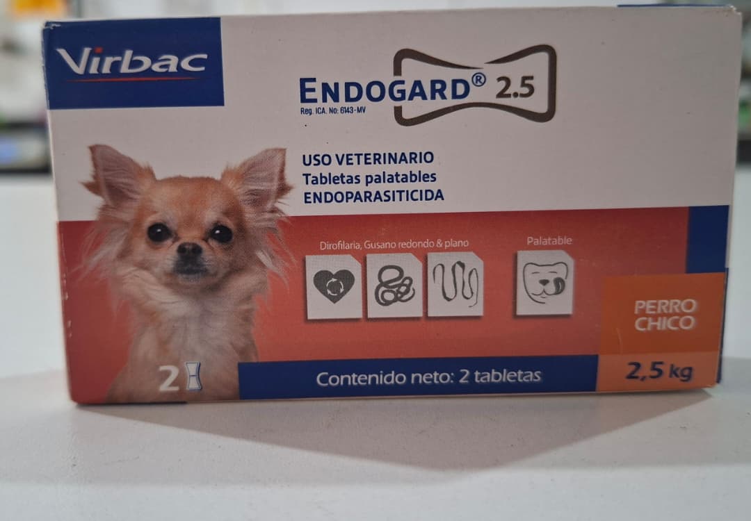 Endogard Endoparasiticida Perros Chicos 2.5 kg Cont 2 Tab