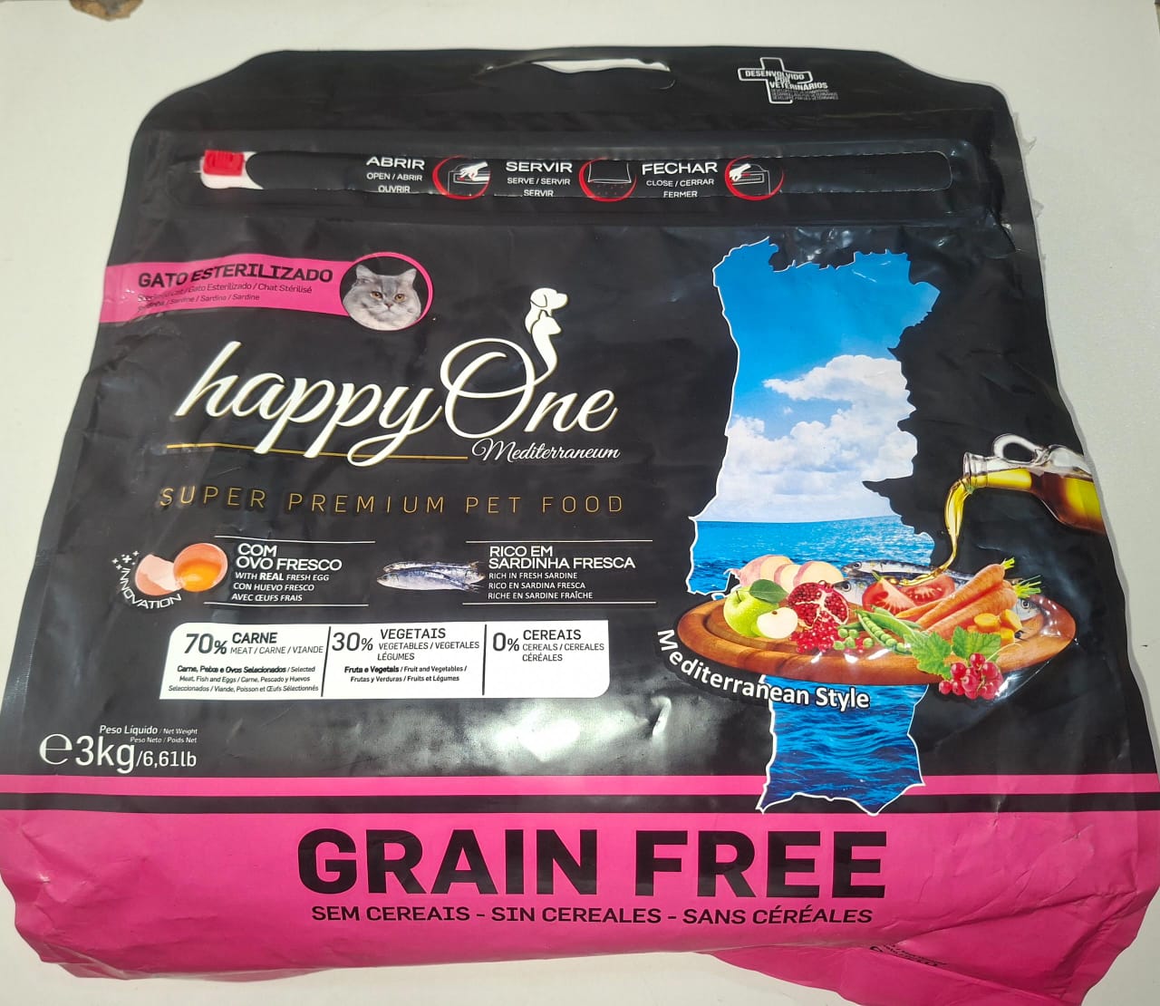 HAPPY ONE 3 kg.€. MEDITERRANEUM GATO ESTERILIZADO