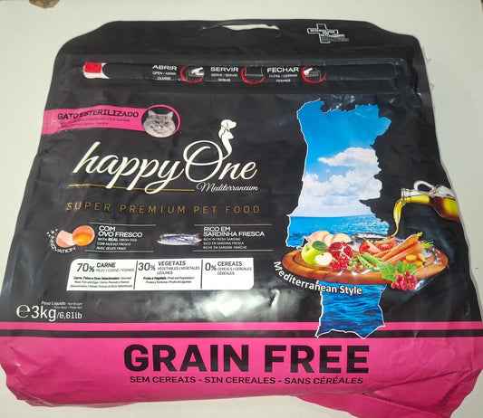 HAPPY ONE 3 kg.€. MEDITERRANEUM GATO ESTERILIZADO