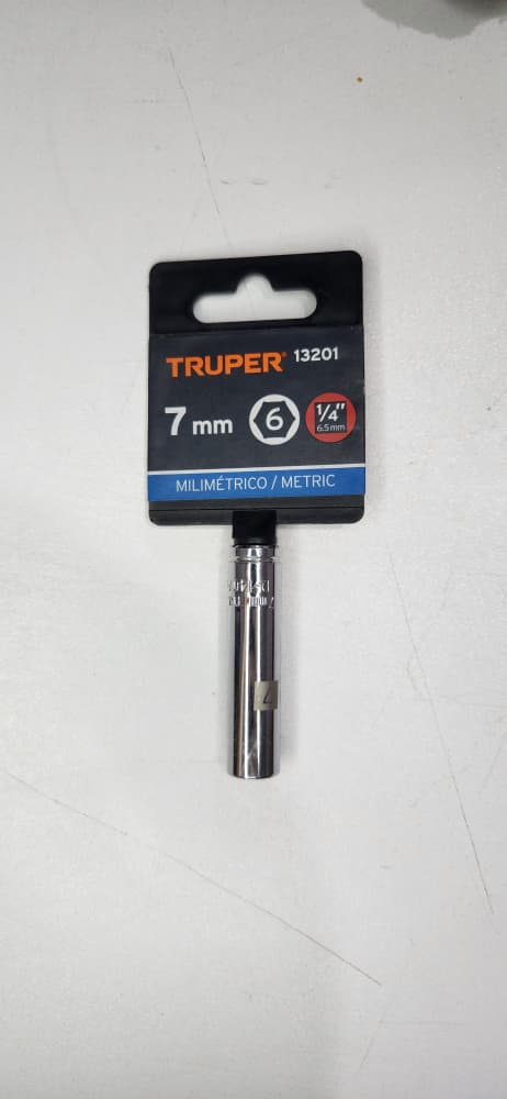13201 DADO LG 6PT 1/4X7MM TRUPER D-1407-LM
