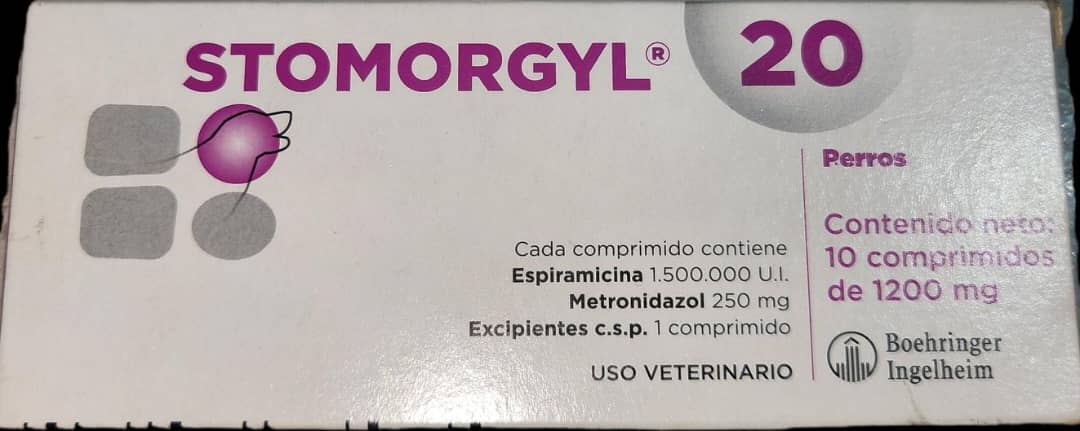 Stomorgyl 20 1200 mg Espiramicina, Metronidazol 10 Comprimido