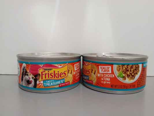 FRISKIES WITH CHICKEN & TUNA IN GRAVY 156g$ Tasty Treasures