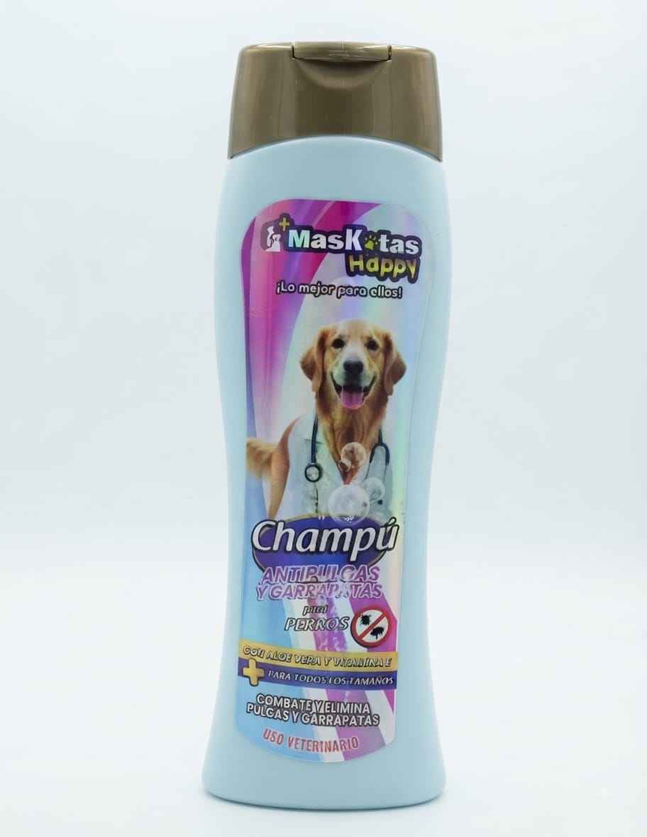 CHAMPÚ ANTIPULGA Y GARRAPATA +KOTAS CON ALOE VERA Y VITAMINA E HAPPY CONT 400 ml