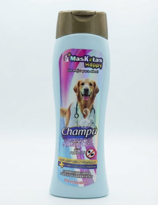 CHAMPÚ ANTIPULGA Y GARRAPATA +KOTAS CON ALOE VERA Y VITAMINA E HAPPY CONT 400 ml