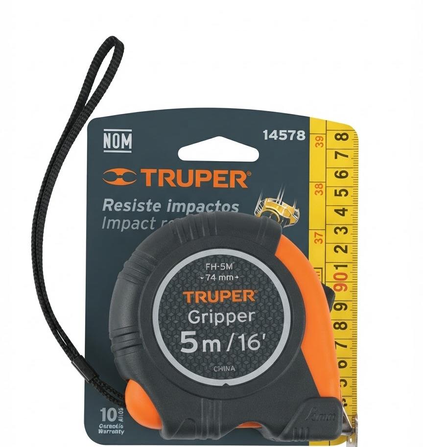 Cinta Metrica Contra Impactos 5m, TRUPER 14578