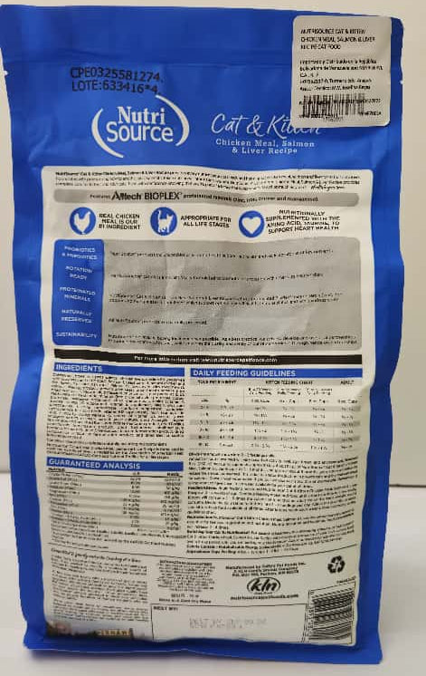 Nutri Source 1.8 kg Cat & Kitten MEAL SALMON & LIVER