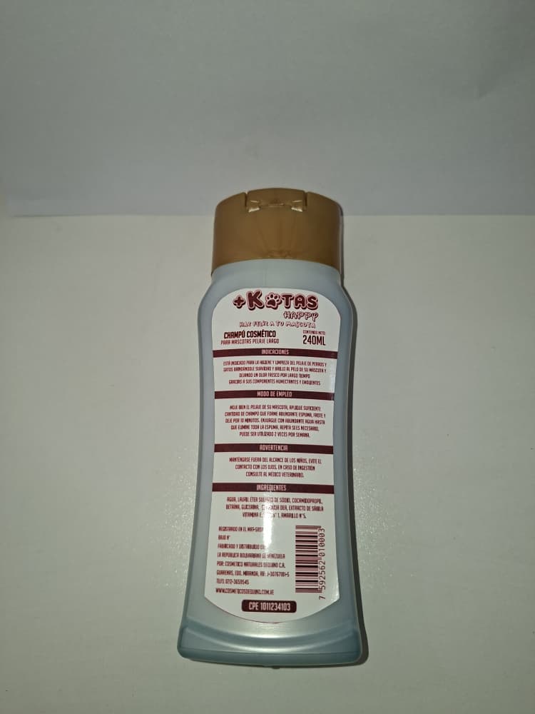 CHAMPUI COSMETICO PELAJE LARGO +KOTA PARA PERROS Y GATOS CONT 240 ML
