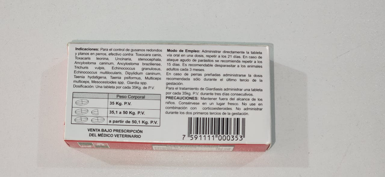 Dog Tab Plus Desparacitante Perro Grande 35 kg