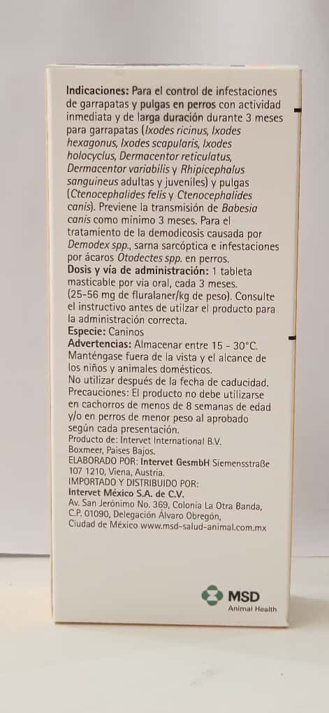 Bravecto 2 - 4,5 Kg, 112,5 mg  Perro