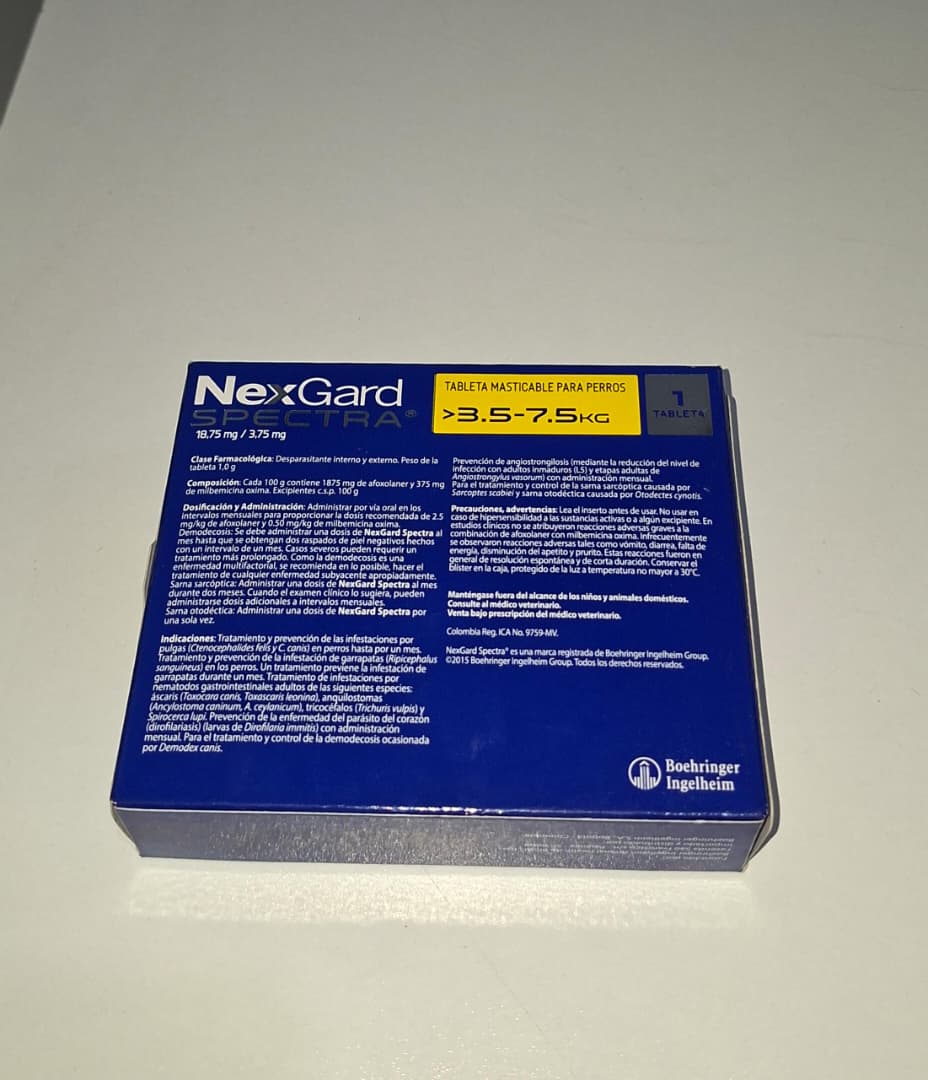 Desparasitante Nexgard  Spectra Tableta Masticables para Perros 3.5-7.5 kg