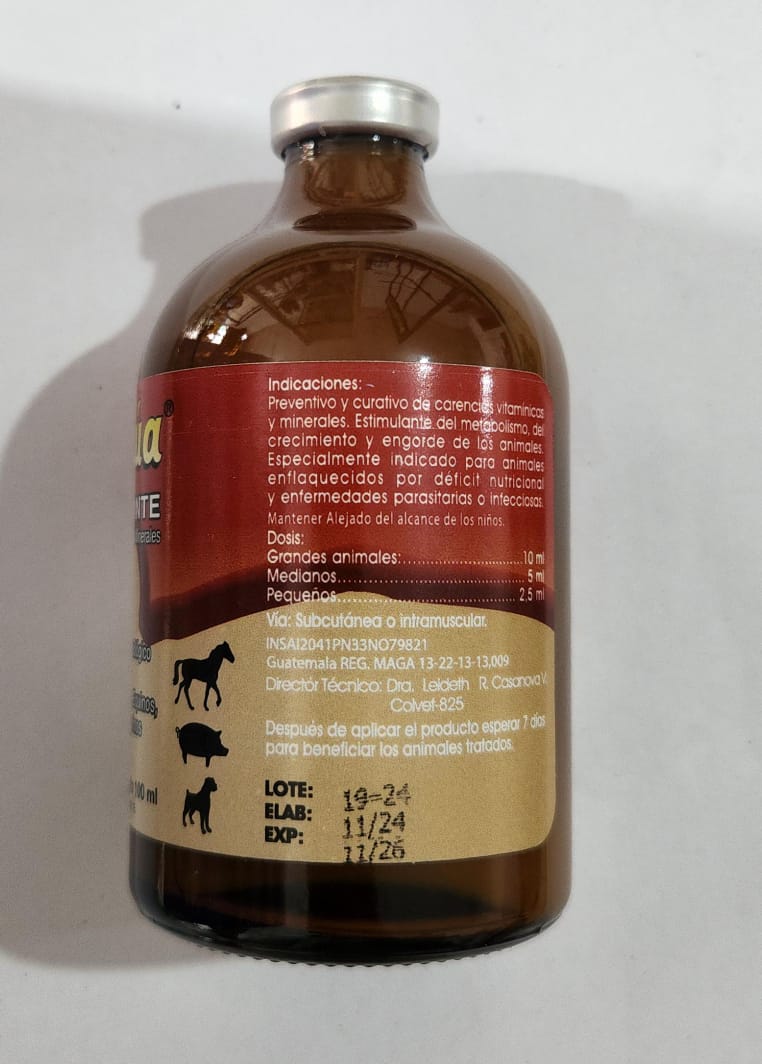 La Grúa Anabolizante Antiparasitario Inyectable  Cont 100 ml