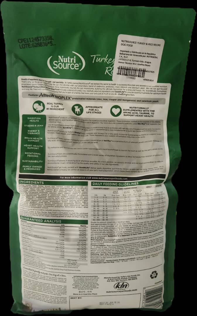 Nutri Source  1.8kg Turkey & Rice para Perros ( Pato)