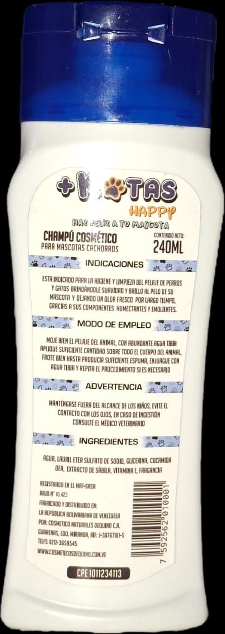 Champu Cosmetico para Cachorros +Kotas Cont 240 ml
