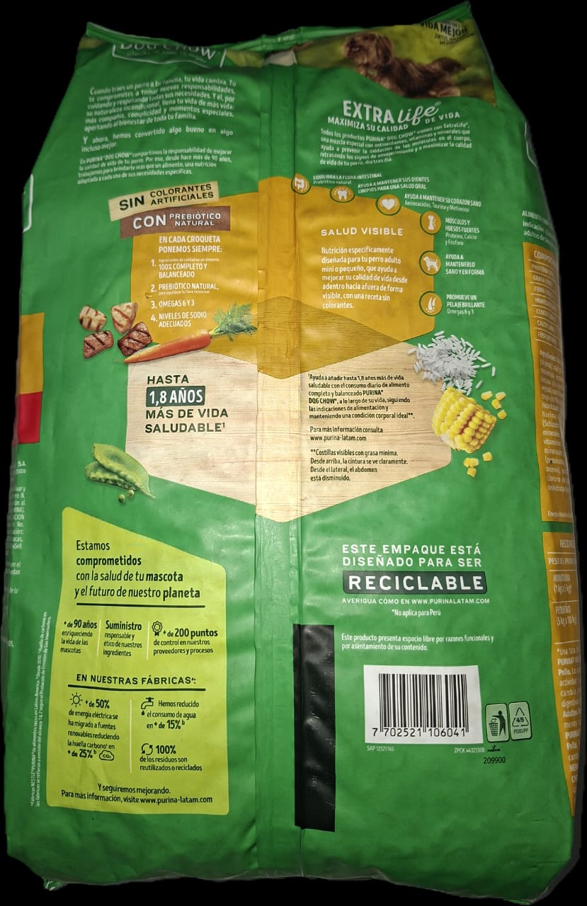 DOG CHOW 2 kg, ADULTOS MINIS y PEQUEÑOS, PURINA