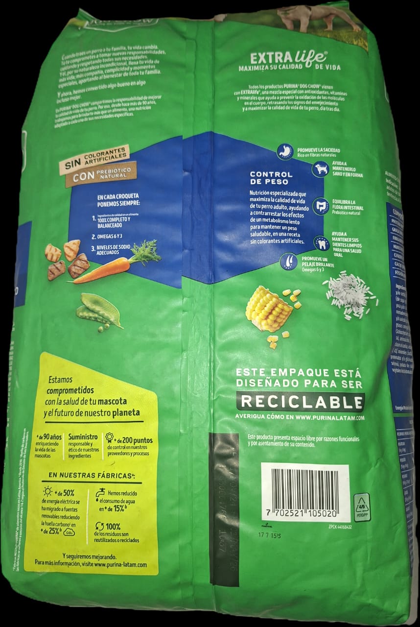 DOG CHOW 2 kg, Adultos Control de Peso, PURINA