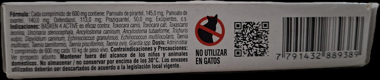 Basken Konig Antiparasitario Perros Grandes 40 kg Cont 4 Tab