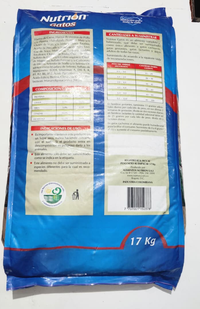 NUTRIÒN 17 kg$ Gatos Adultos CIPA