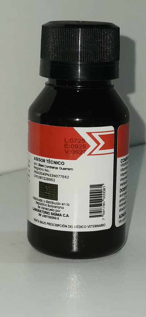 Sigmavit B complex 50ml, Complejo Vitamínico Caninos y Felinos