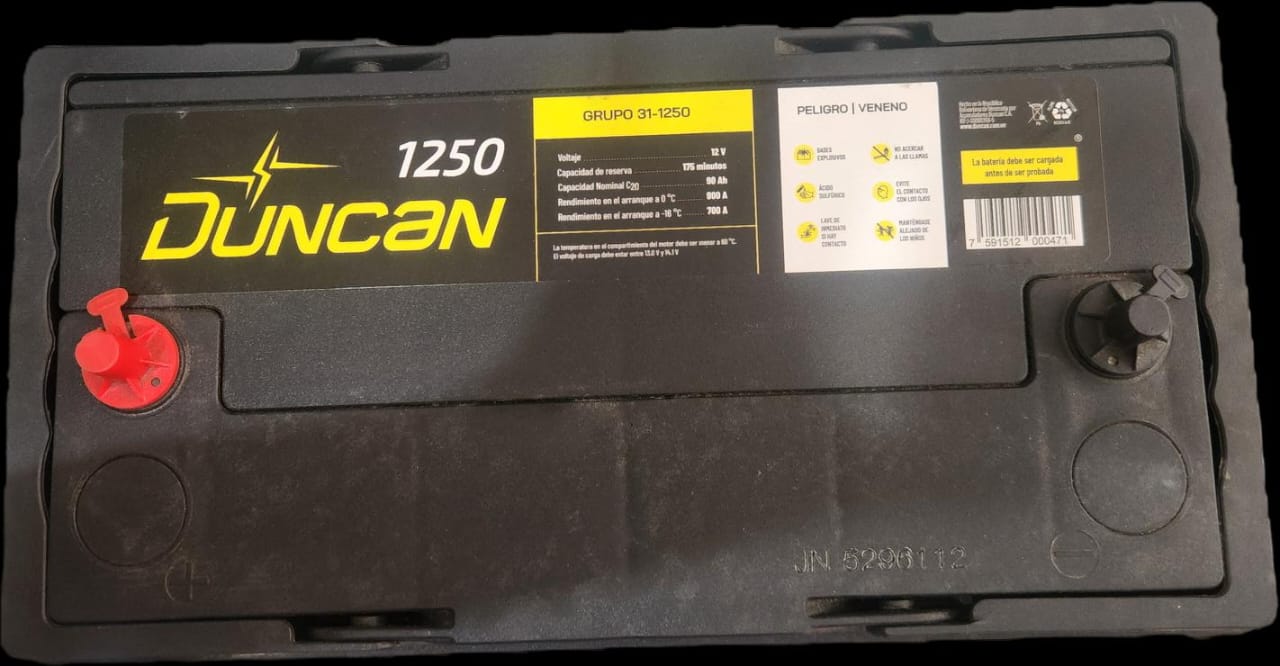 DUNCAN GRUPO 31-1250 BATERIA 12 vdc