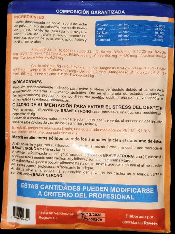 Leche 85 g Canino y Felino Lacto reemplazante