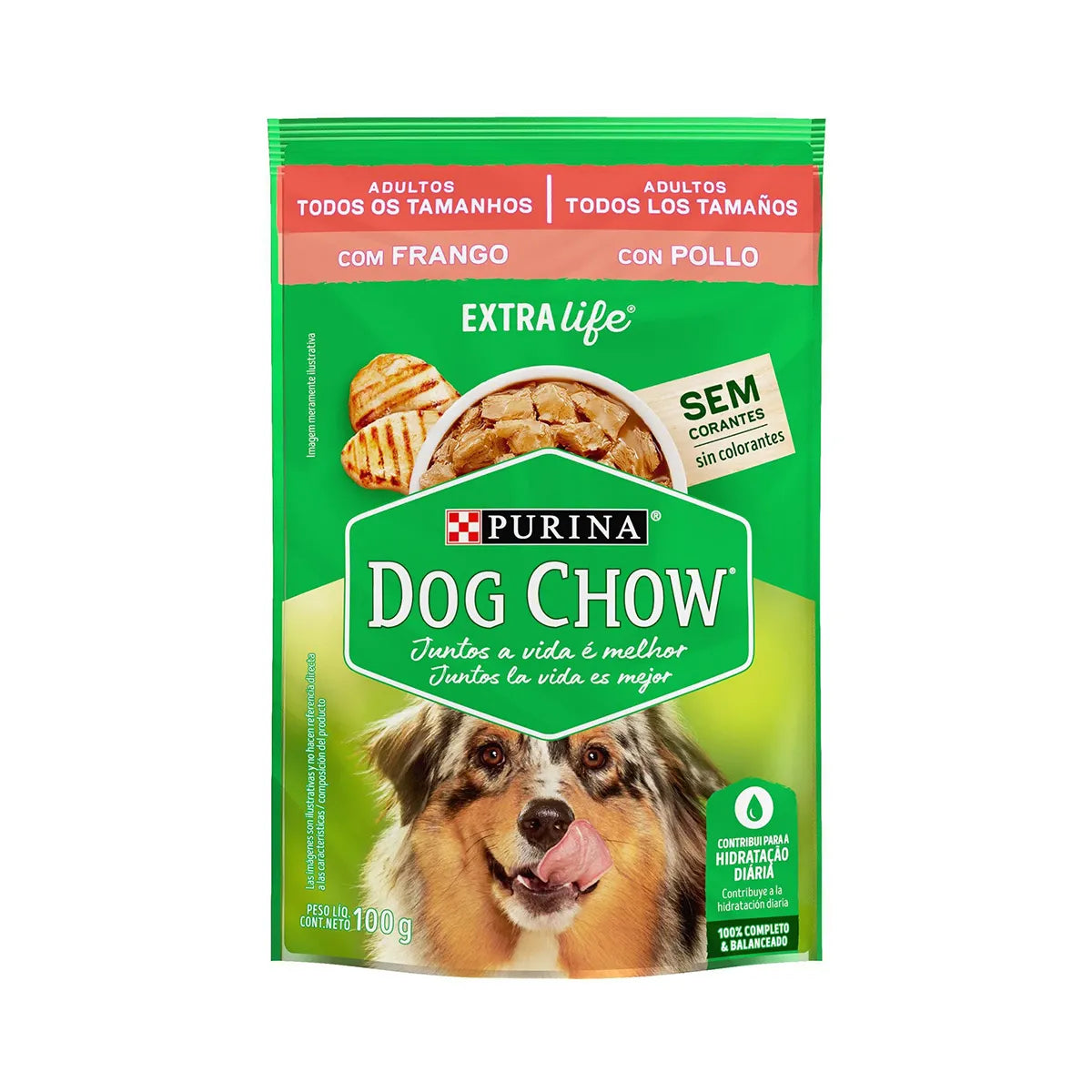 dog Chow 100 g, húmedo adultos todos los tamaños con pollo, PURINA