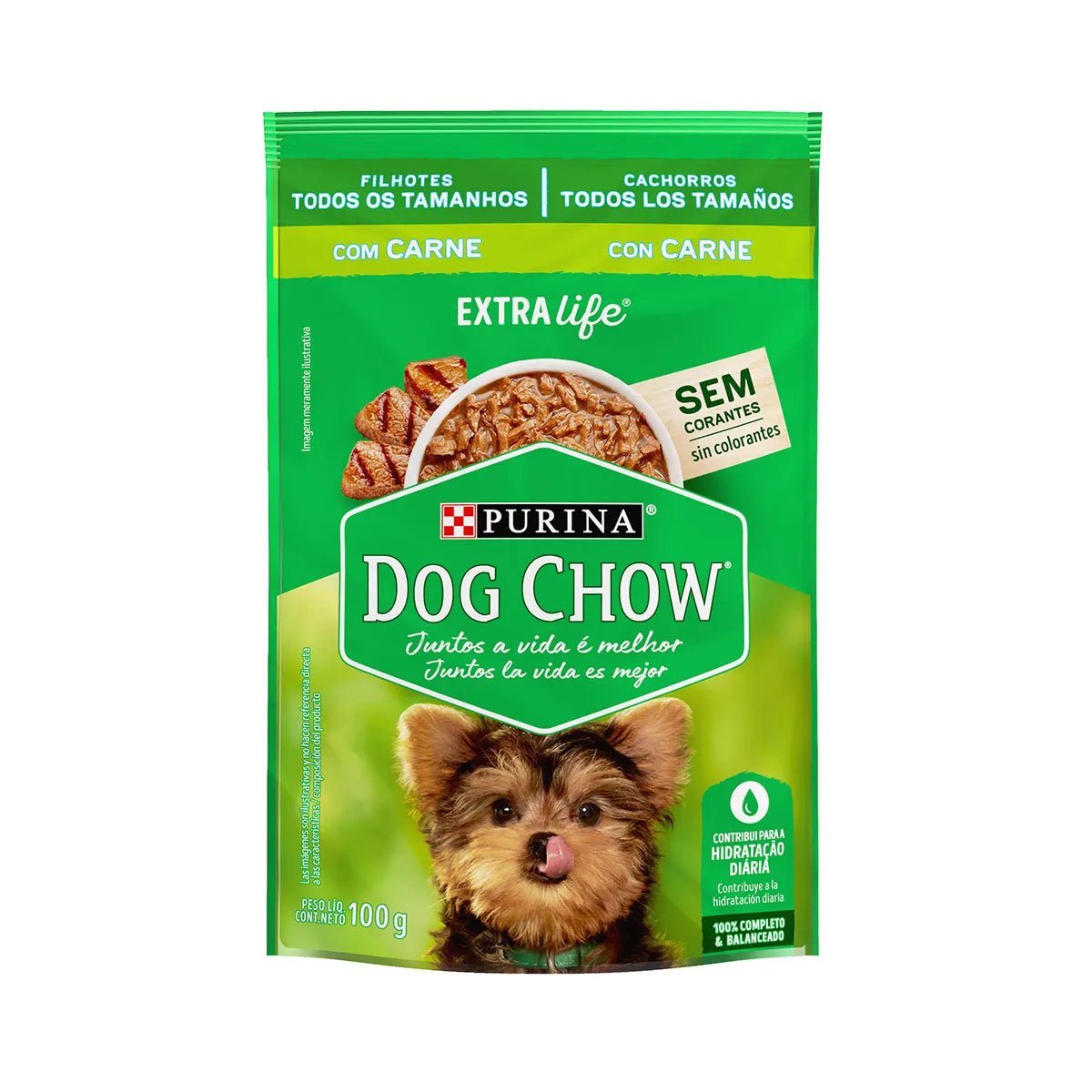 dog Chow 100 g, húmedo cachorros todos los tamaños con carne, PURINA
