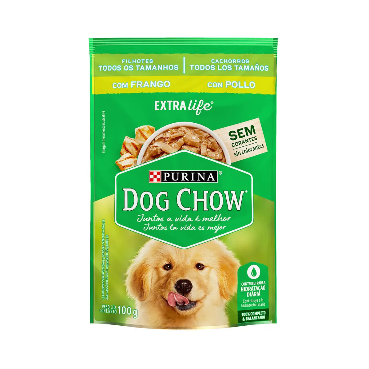 dog Chow 100 g, húmedo cachorros todos los tamaños con pollo, PURINA