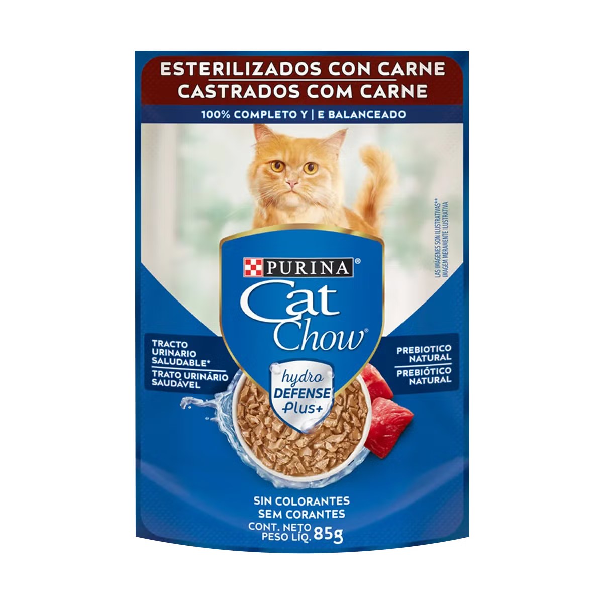 Cat Chow 85 g, HÙMEDO Esterilizados con carne, PURINA