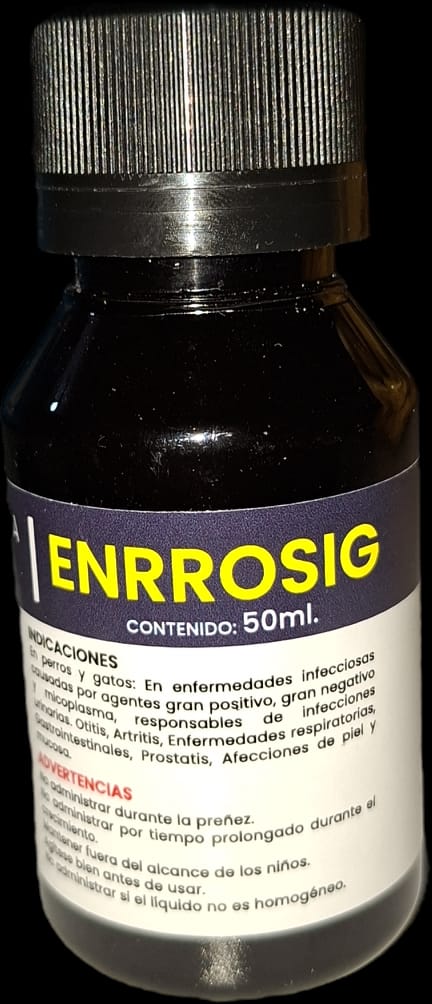 Enrrosig 50 ml Enrofloxacina 5% Antibiotico para Felinos y Caninos