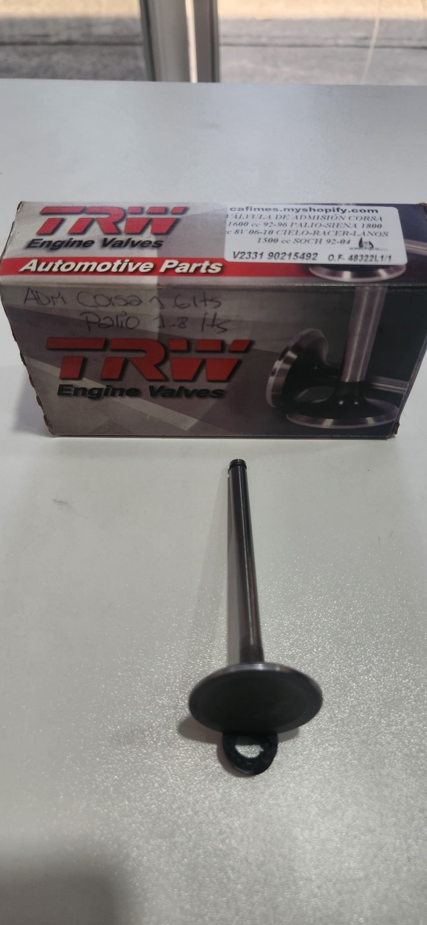 V2331 VÁLVULA DE ADMSIÓN TRW V-2331 CORSA 1600 cc / FIAT PALIO 1800 cc 110 CV 8V OF48322L1/1