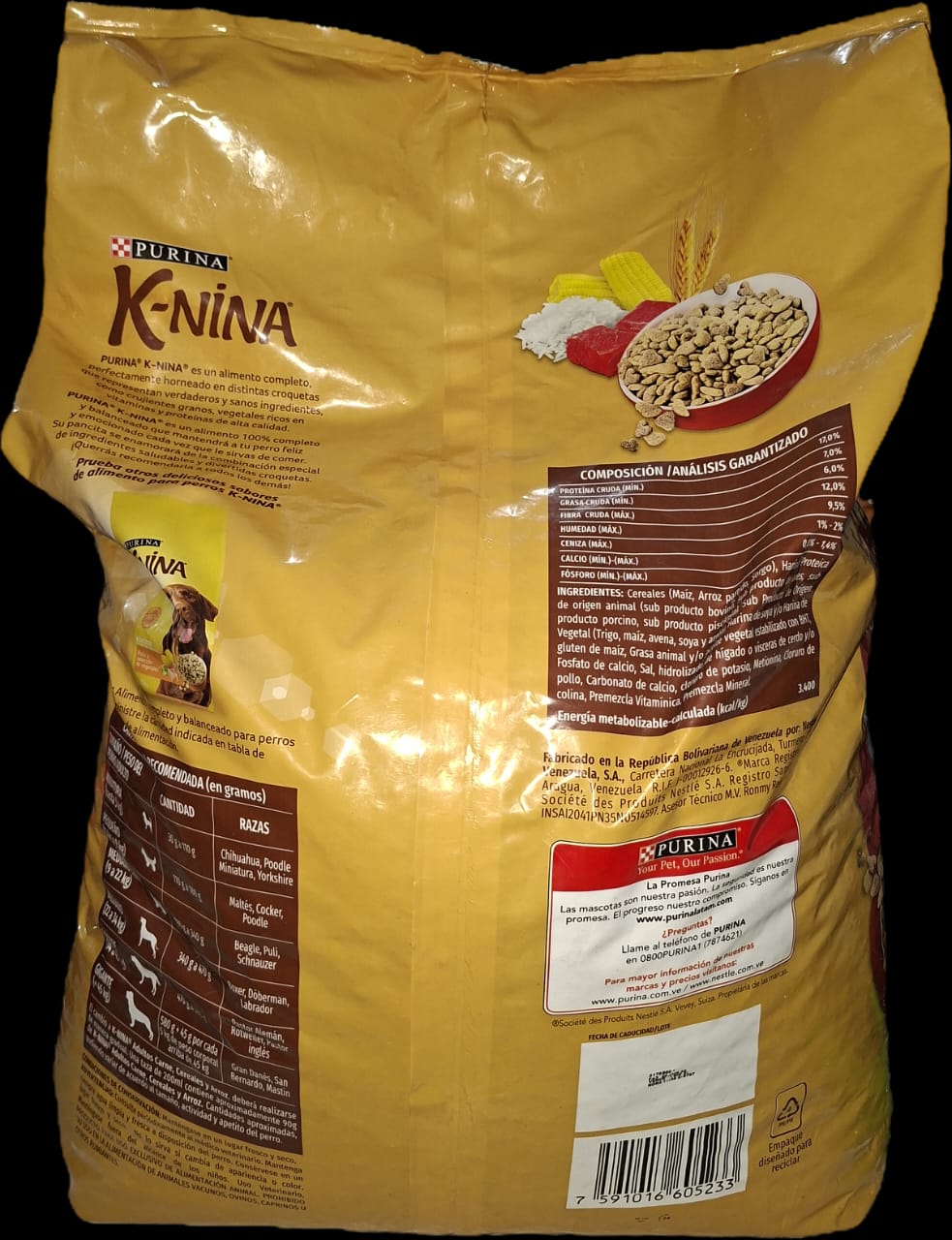 K-NINA 18 kg/GR, Carne Cereales y Arroz, PURINA.