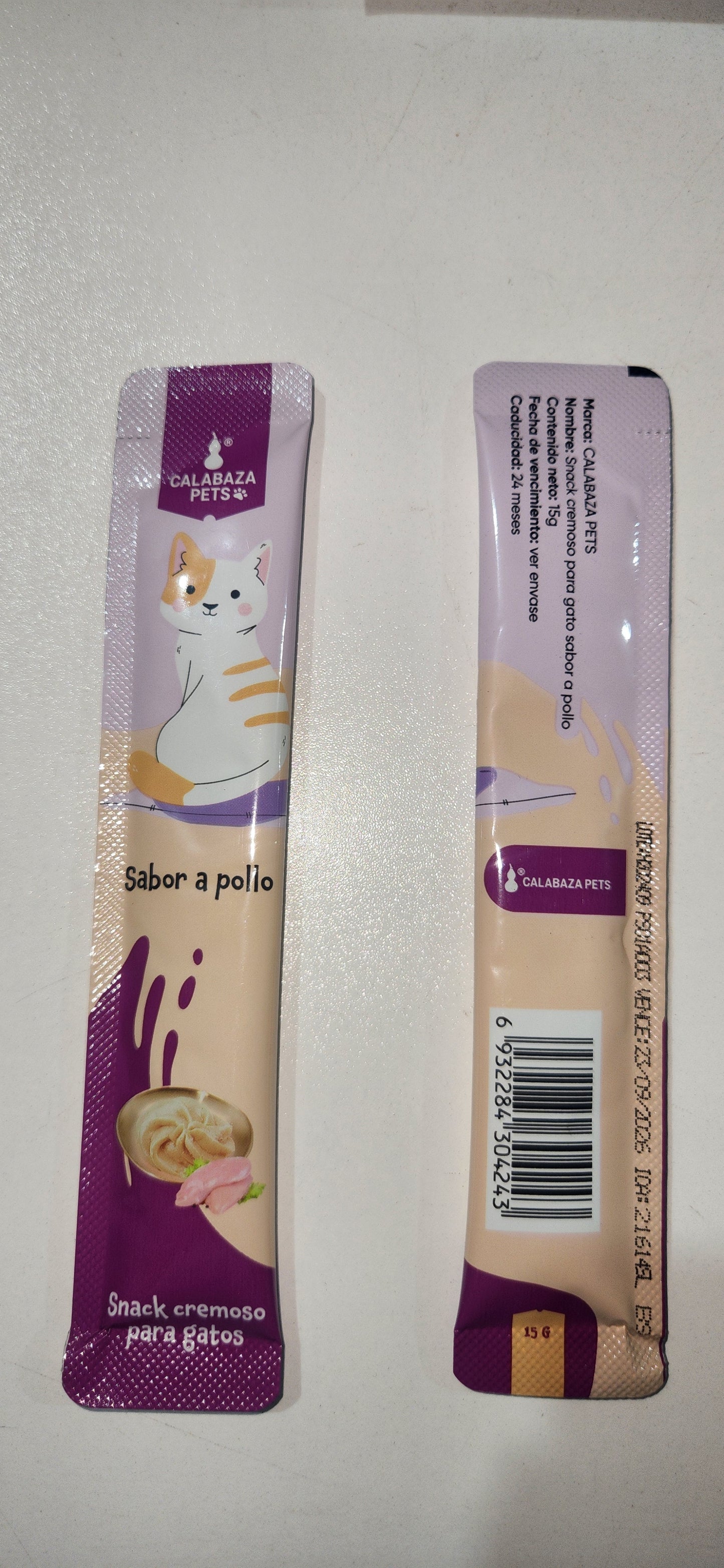 CALABAZA PETS SNACK CREMOSO PARA GATOS SABOR A POLLO 15 g