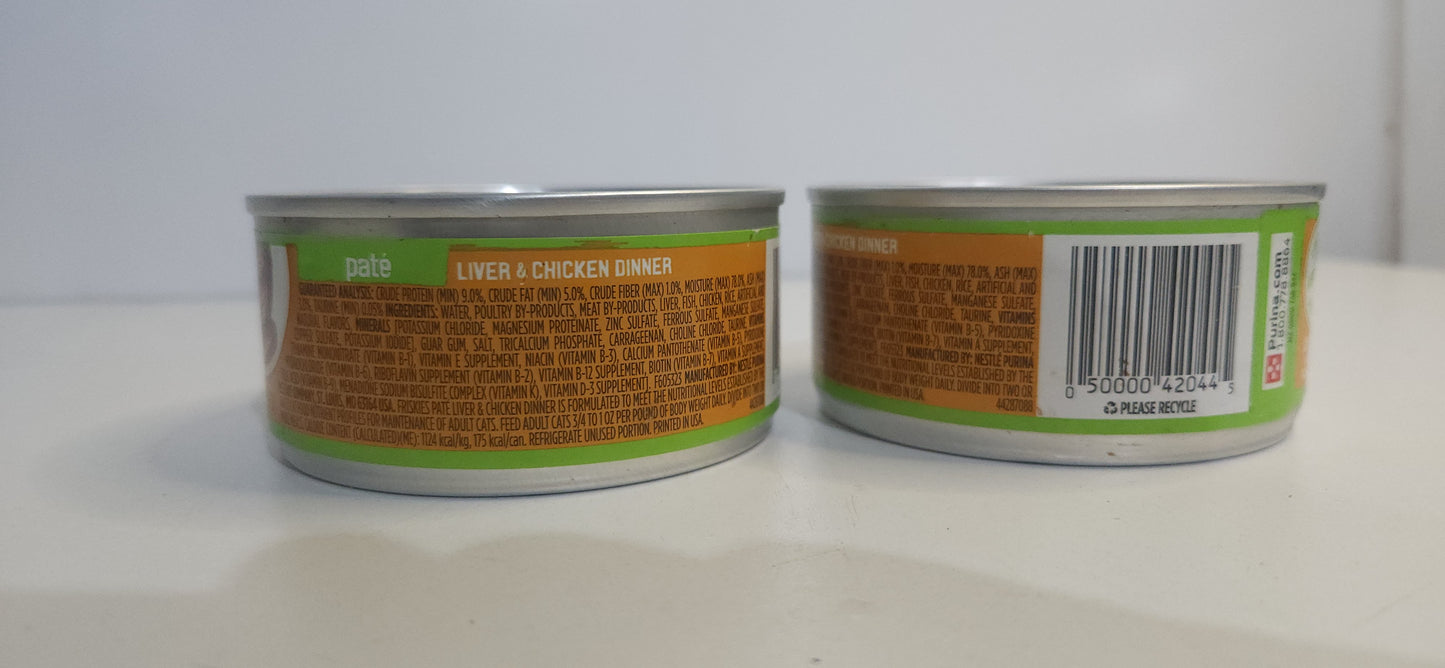 FRISKIES PATE LIVER & CHICKEN DINNER 156 g$