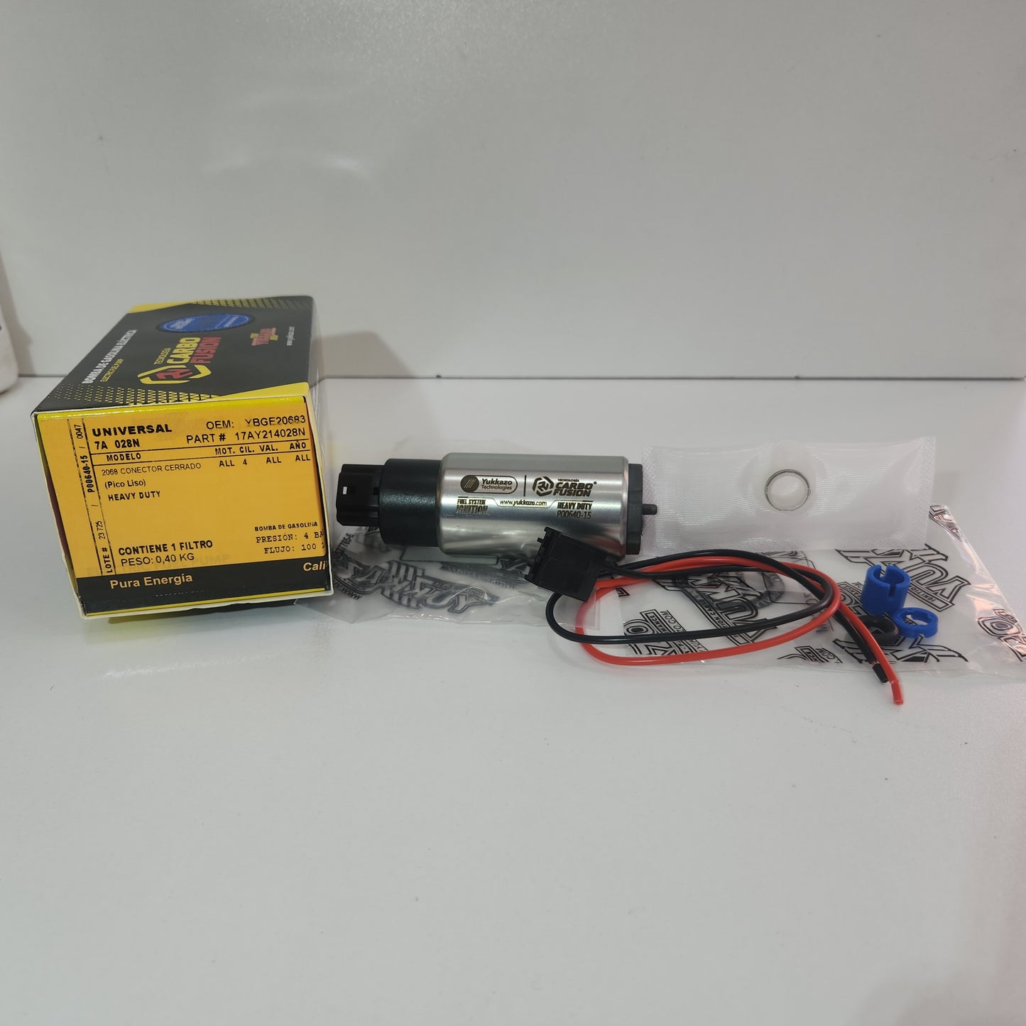 17AY214028N BOMBA DE COMBUSTIBLE GASOLINA YUKKAZO E2068 UNIVERSAL CONECTOR CERRADO LISA