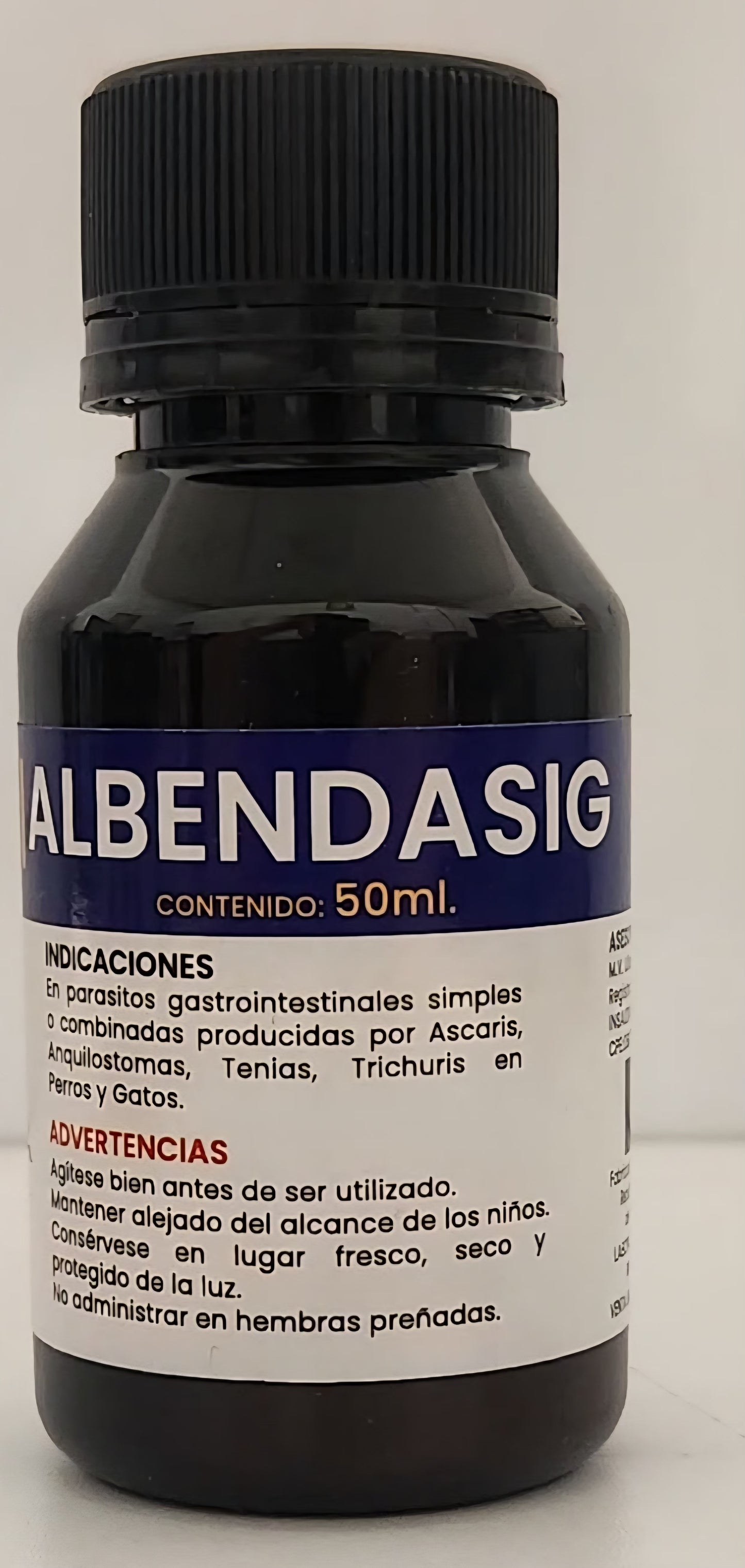 Albendasig 50 ml 2% Albendazol Vía Oral Desparasitante
